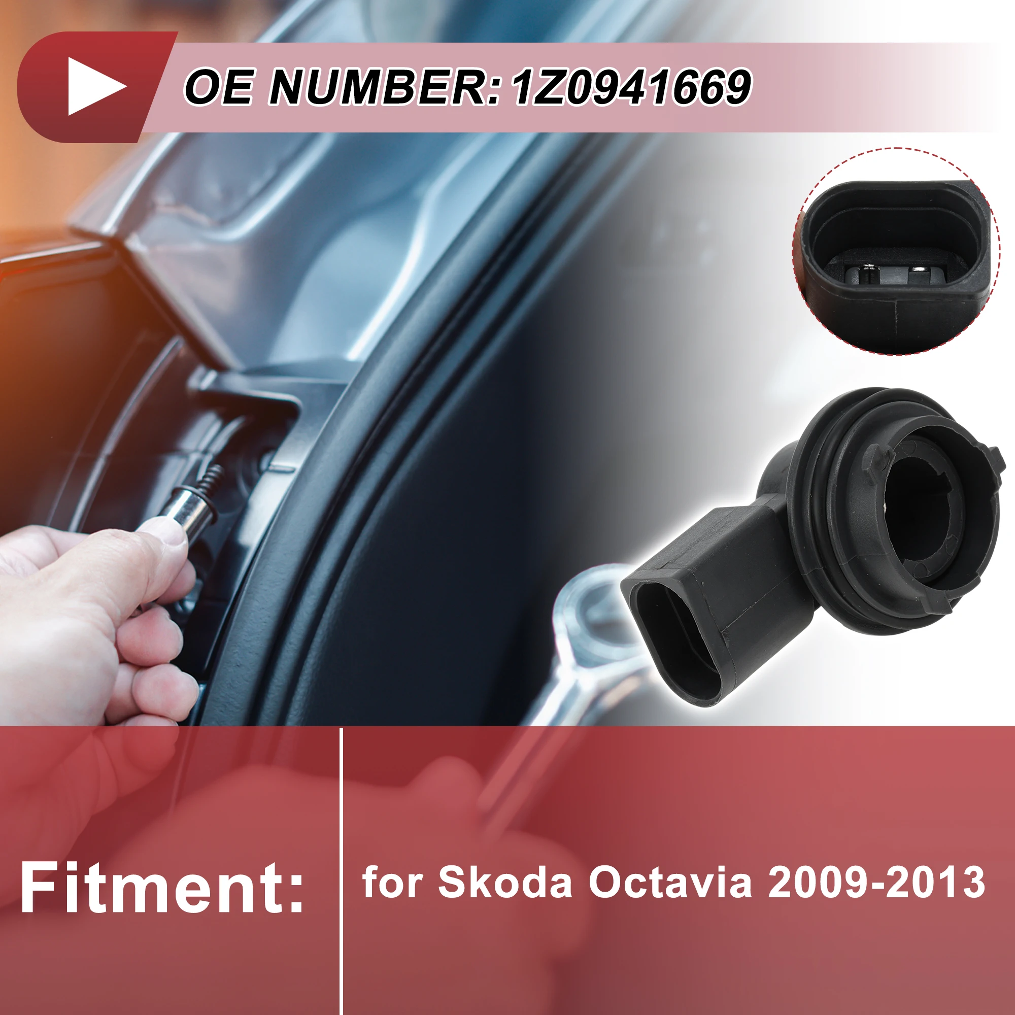 X Autohaux 1 pieza DRL toma de luz de circulación diurna para Skoda Octavia 2009-2013 No.1Z0941669 conector de bombilla de 2 pines