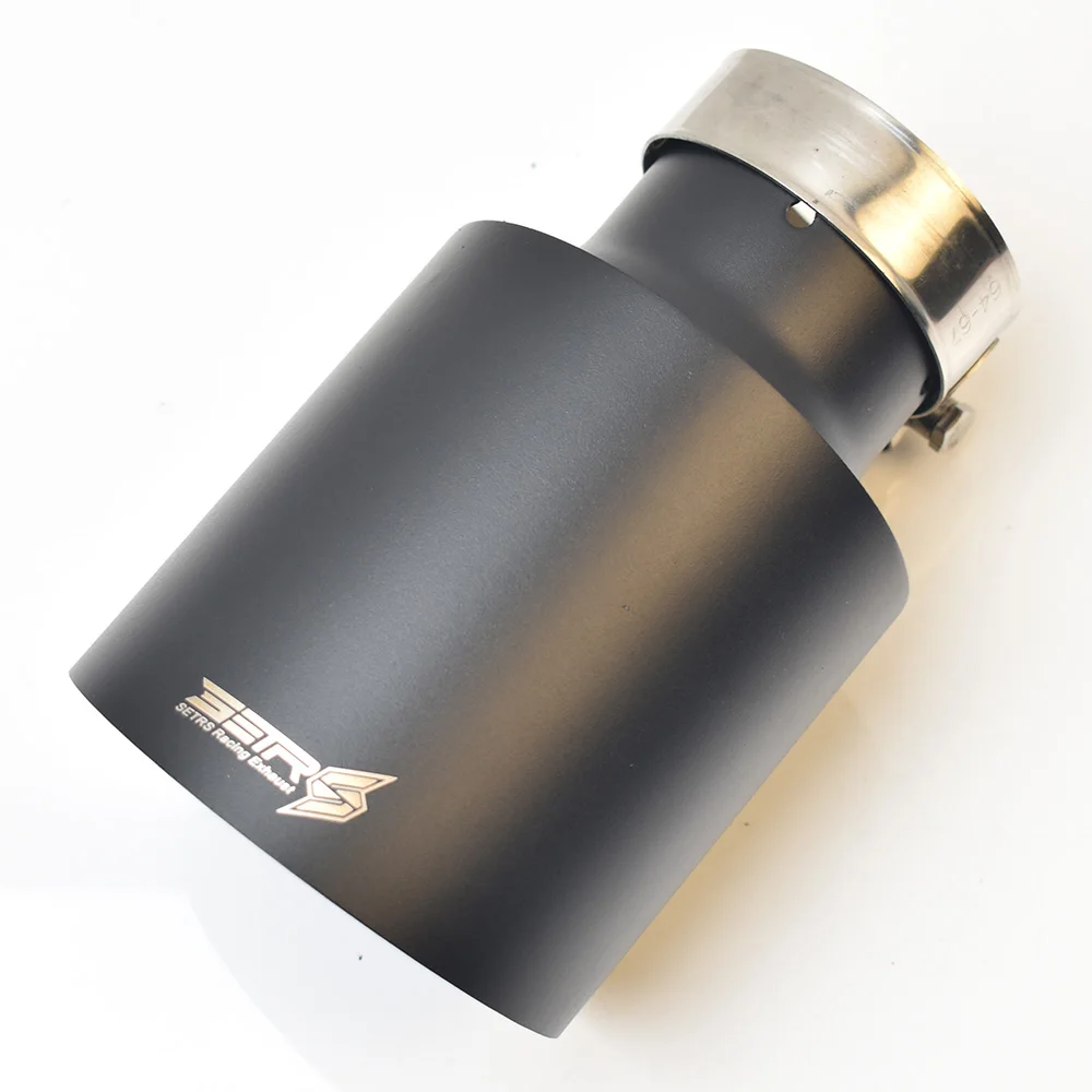 Silenciador aceroinoxidable universal Setrs – escape negro mate