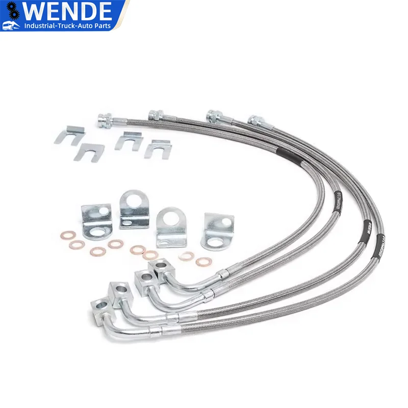 89716 líneas de freno delanteras y traseras SS reemplazo de líneas de freno inoxidable para Jeep JK Wrangler 2007-2018 elevación de 4 pulgadas-6 pulgadas - imagen 3