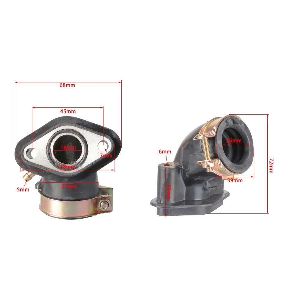 Colector de admisión carburador GY6 50 cc 139QMB/139QMA - imagen 2