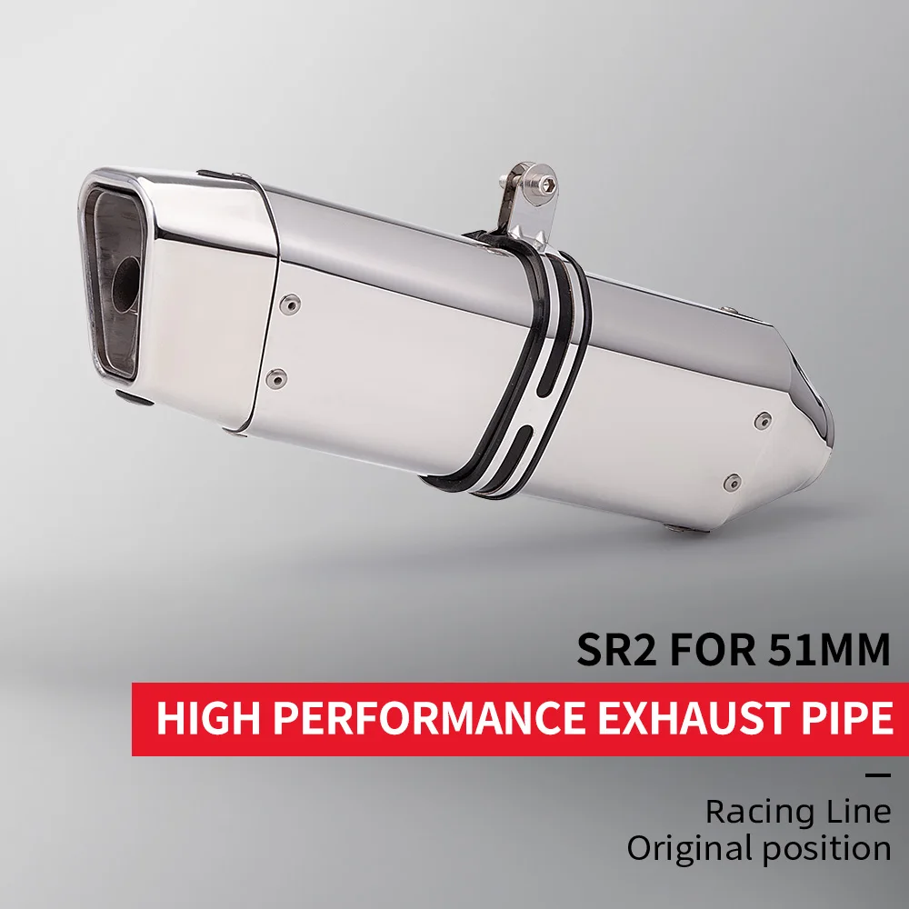 Silenciador universal 51 mm para Yamaha R3, MT-07 y Kawasaki Z900