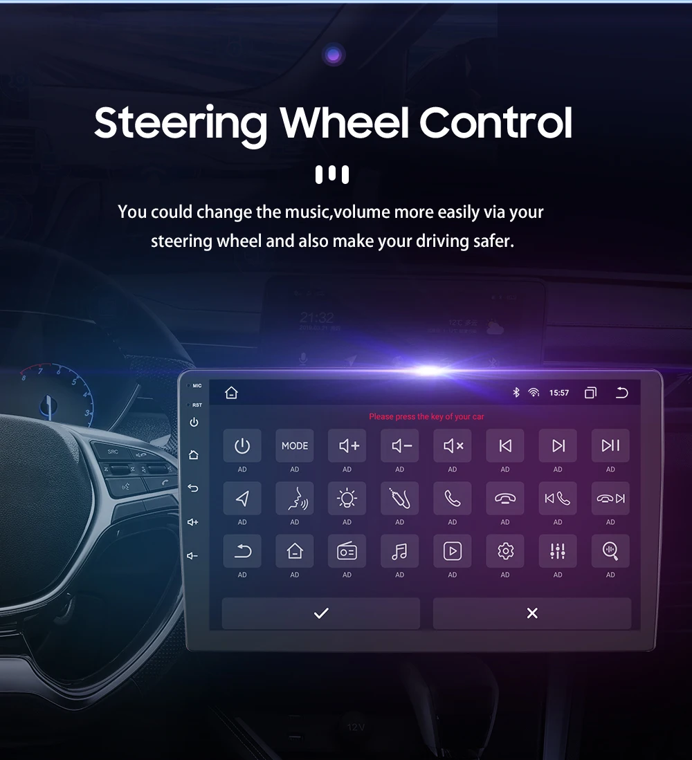 Autoradio Android 12 2DIN GPS WiFi Carplay para Ford - imagen 5
