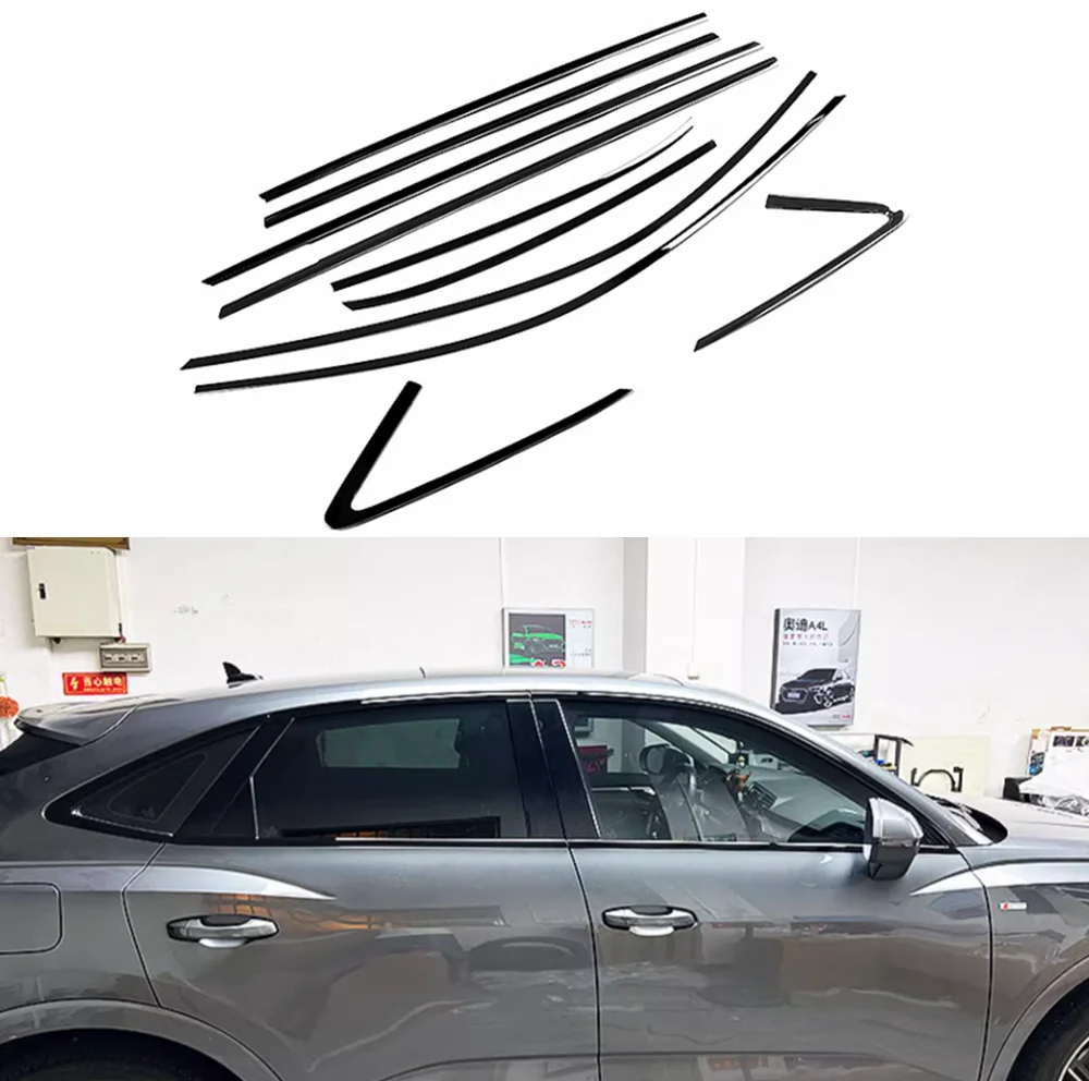 Moldura de ventana negra brillante para Audi Q3 Sportback 2020-2024
