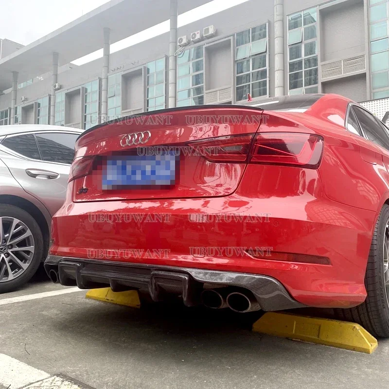 Difusor trasero de fibra de carbono Audi A3 Sedán 2018-2019 - imagen 5