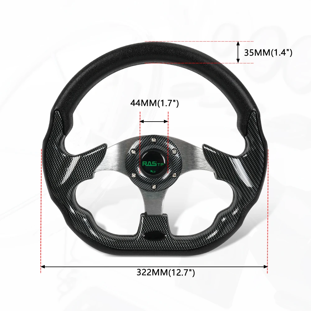 Bartoo-12.5 "volante de carreras Universal en forma de D con Kit adaptador de liberación rápida accesorios de modificación de coche STW031 - imagen 5