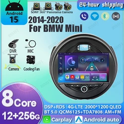 Radio Android 15 2K con CarPlay inalámbrico para BMW MINI 2014-2020