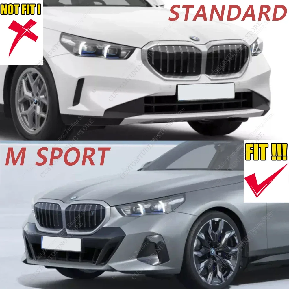Canards negros brillantes para parachoques delantero BMW G60 y G61