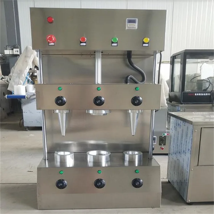 Máquina automática conos pizza cuatro cabezales con vitrina - imagen 3