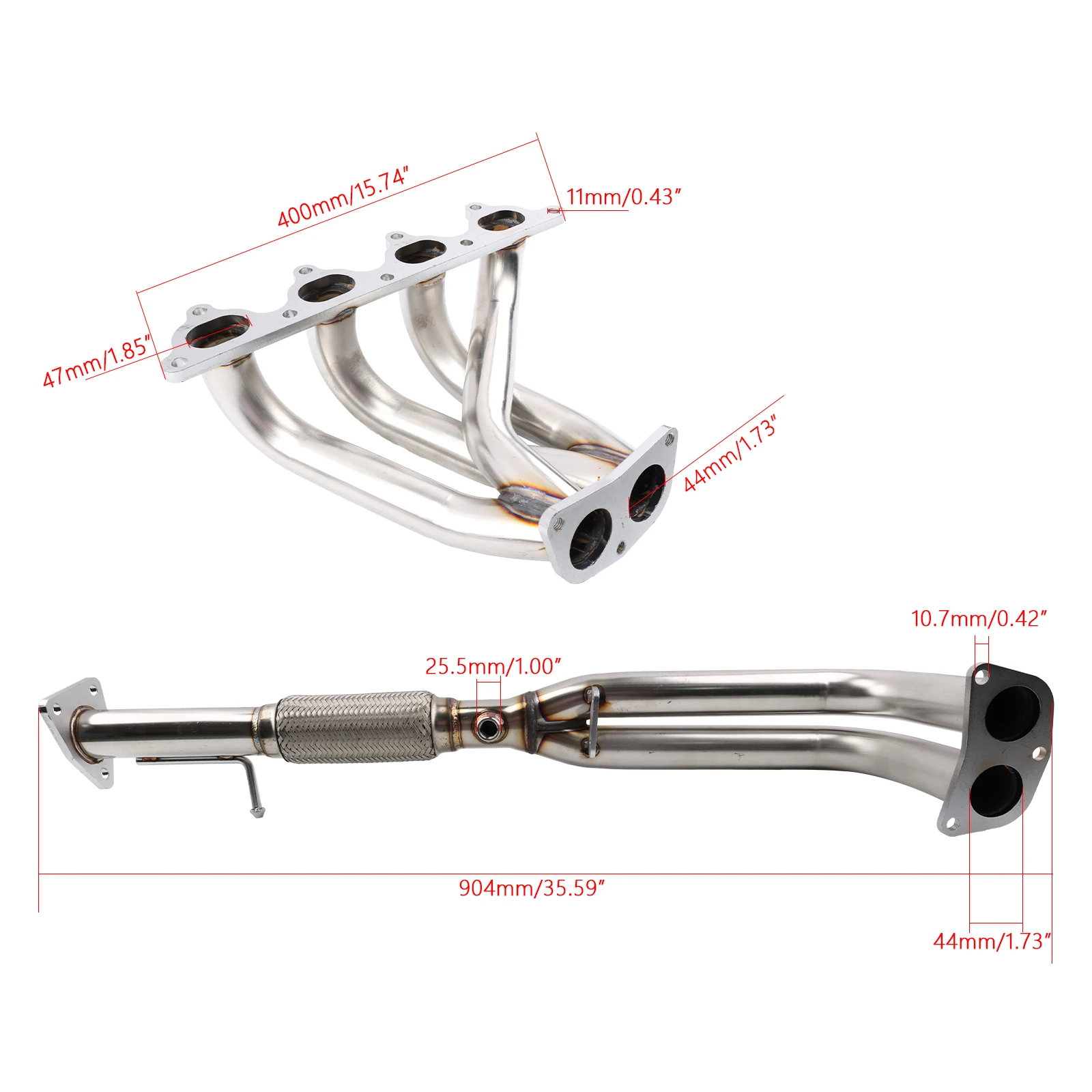 Colector de escape acero inoxidable H22A1 Honda Prelude 92-96 2.2 VTEC - imagen 5