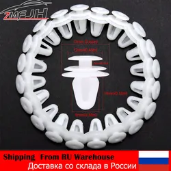 Clips de parachoques Nissan de plástico blanco para fijación