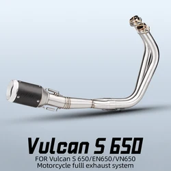 Escape completo Kawasaki Vulcan S650 tubo frontal inox modificado