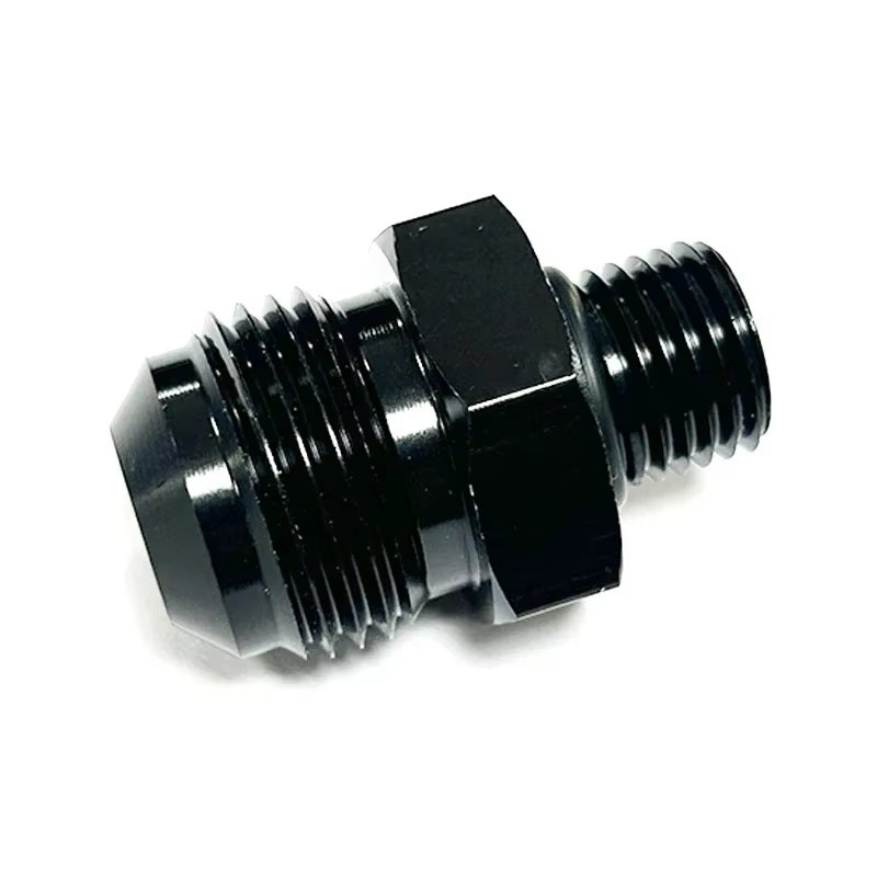 Conector AN6 a M16x1.5 macho recto aluminio negro – Adaptador métrico - imagen 2