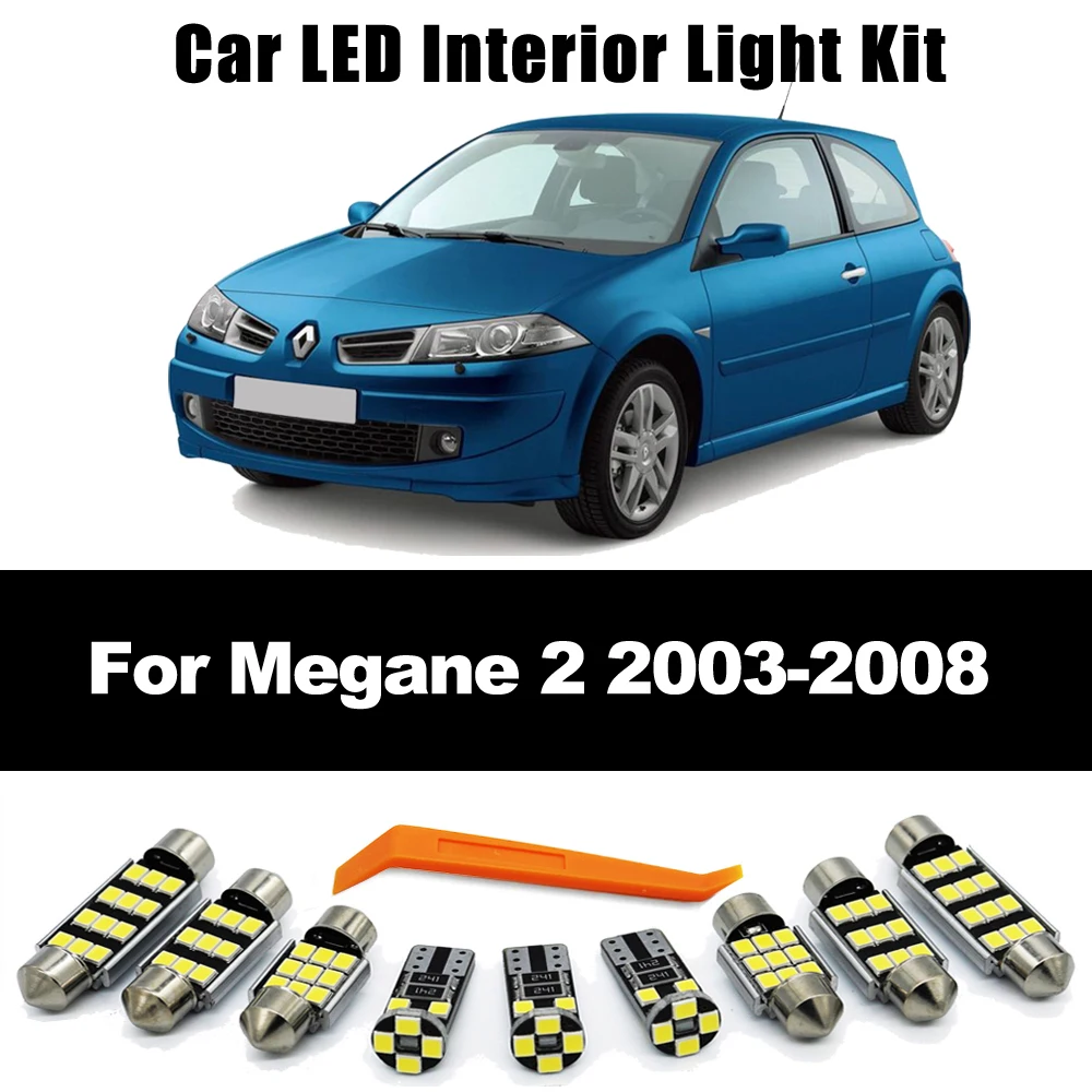 Kit luces LED interior cúpula mapa y puertas – Renault Megane 2 MK2 2003-2008
