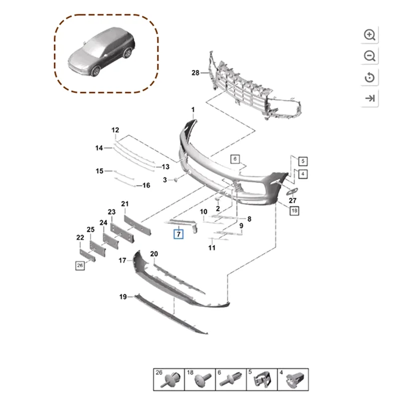 Soporte de faro antiniebla delantero para Porsche Cayenne 2019-2021 - imagen 4