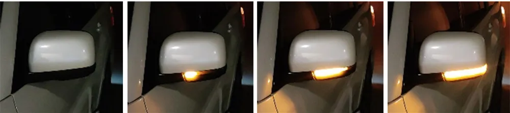 Indicador LED dinámico en espejo retrovisor Pajero