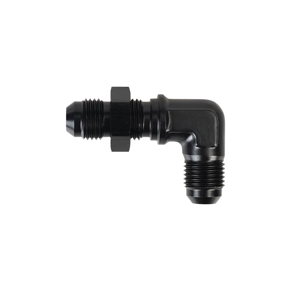 Racor de combustible AN6 90° para mamparo, aluminio negro - imagen 3