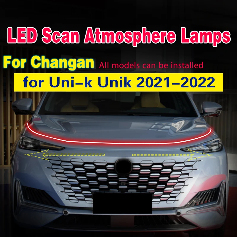 Tira LED para capó Changan UNI-K 2021-2022, luz ambiental 12 V