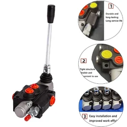 Válvula distribuidora hidráulica P40, 40 l/min con control de caudal