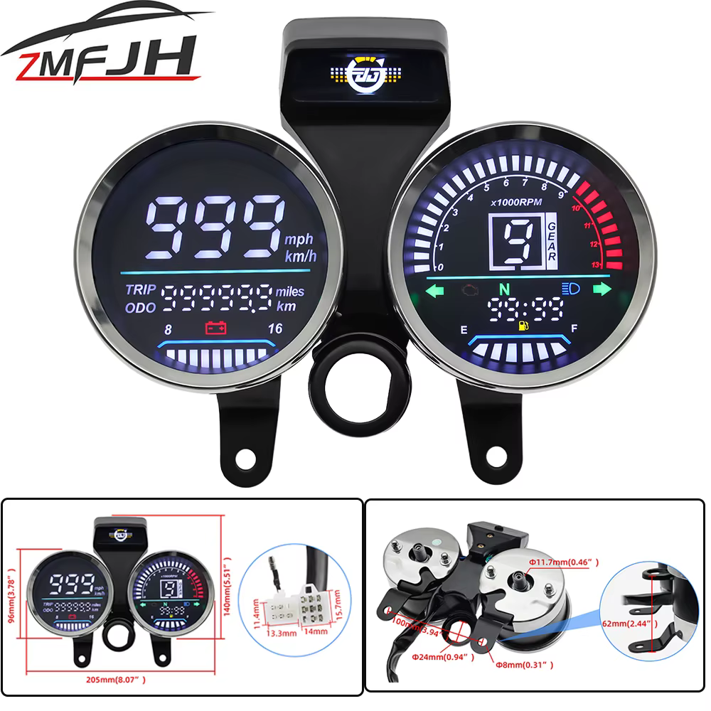 Velocímetro digital con tacómetro y odómetro para Suzuki GN 125