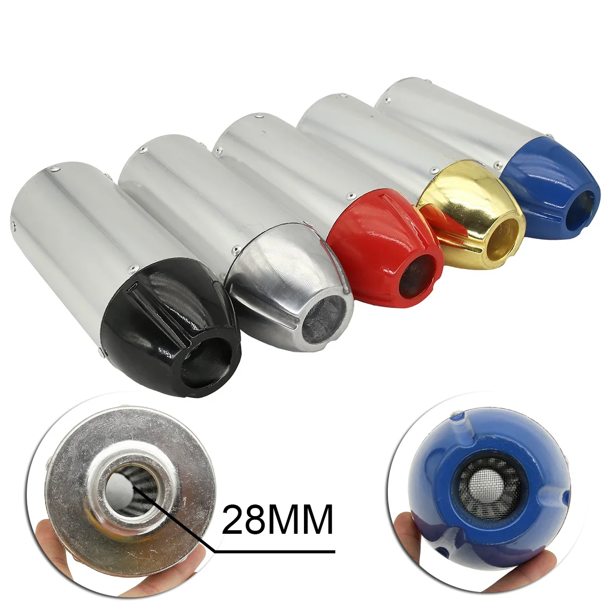 Silenciador Escape 28mm Pit Bike con Abrazadera - TTR CRF50 SSR 50-125cc - imagen 2