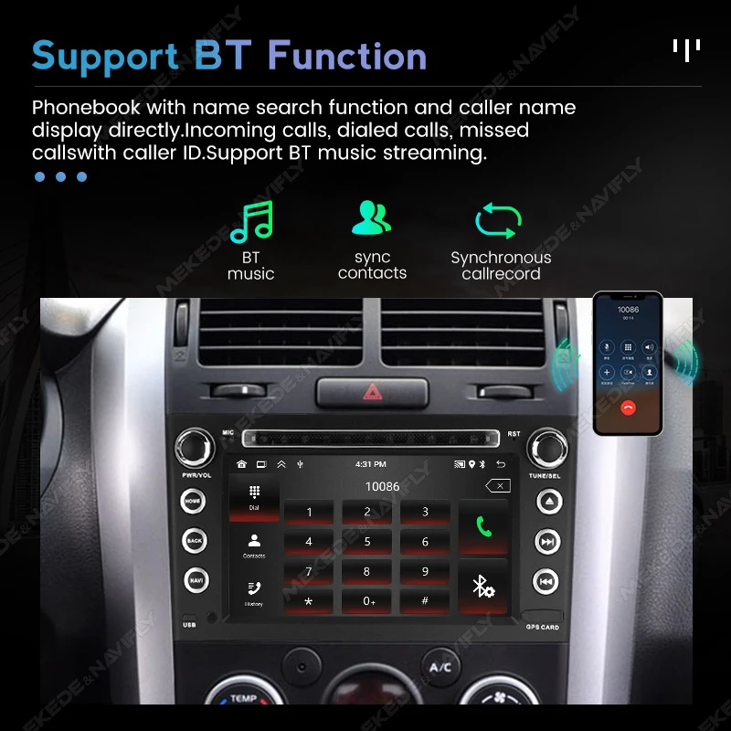 Radio Android 2DIN MEKEDE CarPlay Suzuki Grand Vitara 2005-2015 - imagen 3