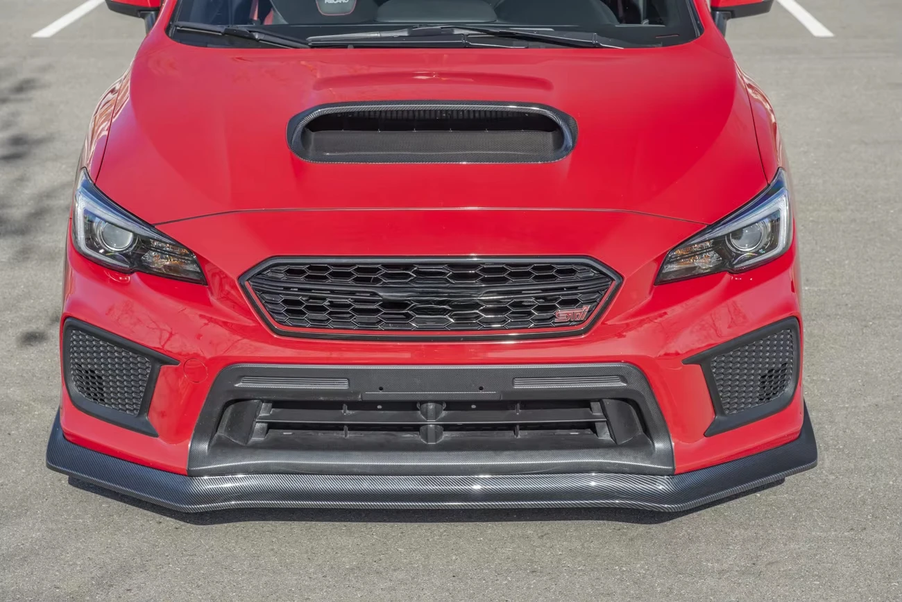 WRX Sti labio delantero apto para Subaru WRX STI JDM 2015-2018 piezas de fibra de carbono VS estilo alerón de labio de parachoques delantero - imagen 5