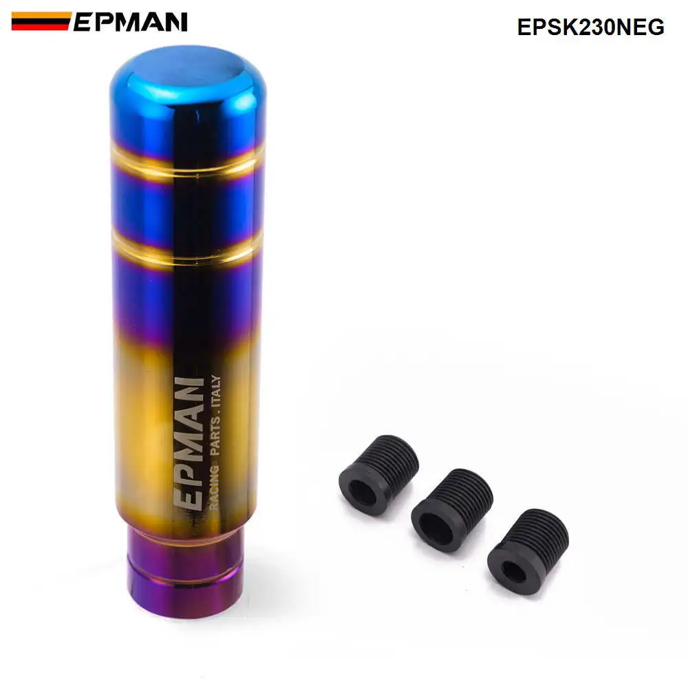 Perilla de palanca de cambios EPMAN JDM en aluminio azul quemado y dorado