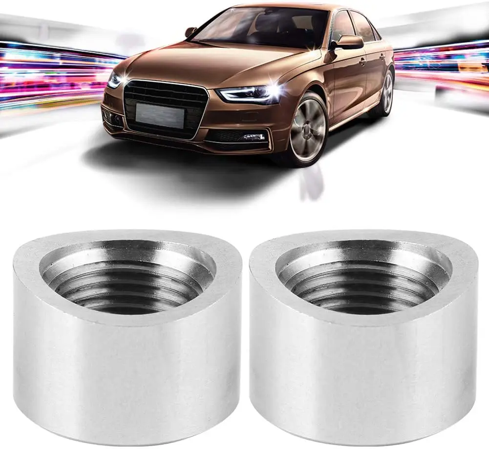 2 uds SS304 sujetadores de soldadura con muescas, tuerca de tornillo curvada para conector de tubo de escape para Sensor O2, OD26 * 17mm, universal M18 * 1,5 - imagen 3