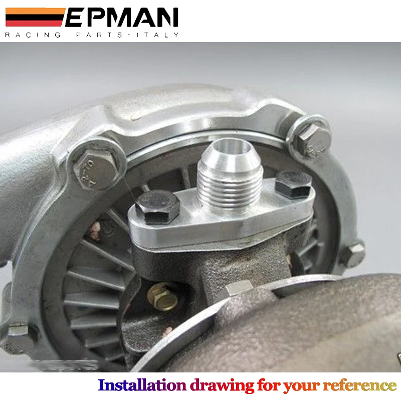 Brida retorno aceite turbo EP-TF008 – GT28 GT30 GT35 Billet 10AN - imagen 5