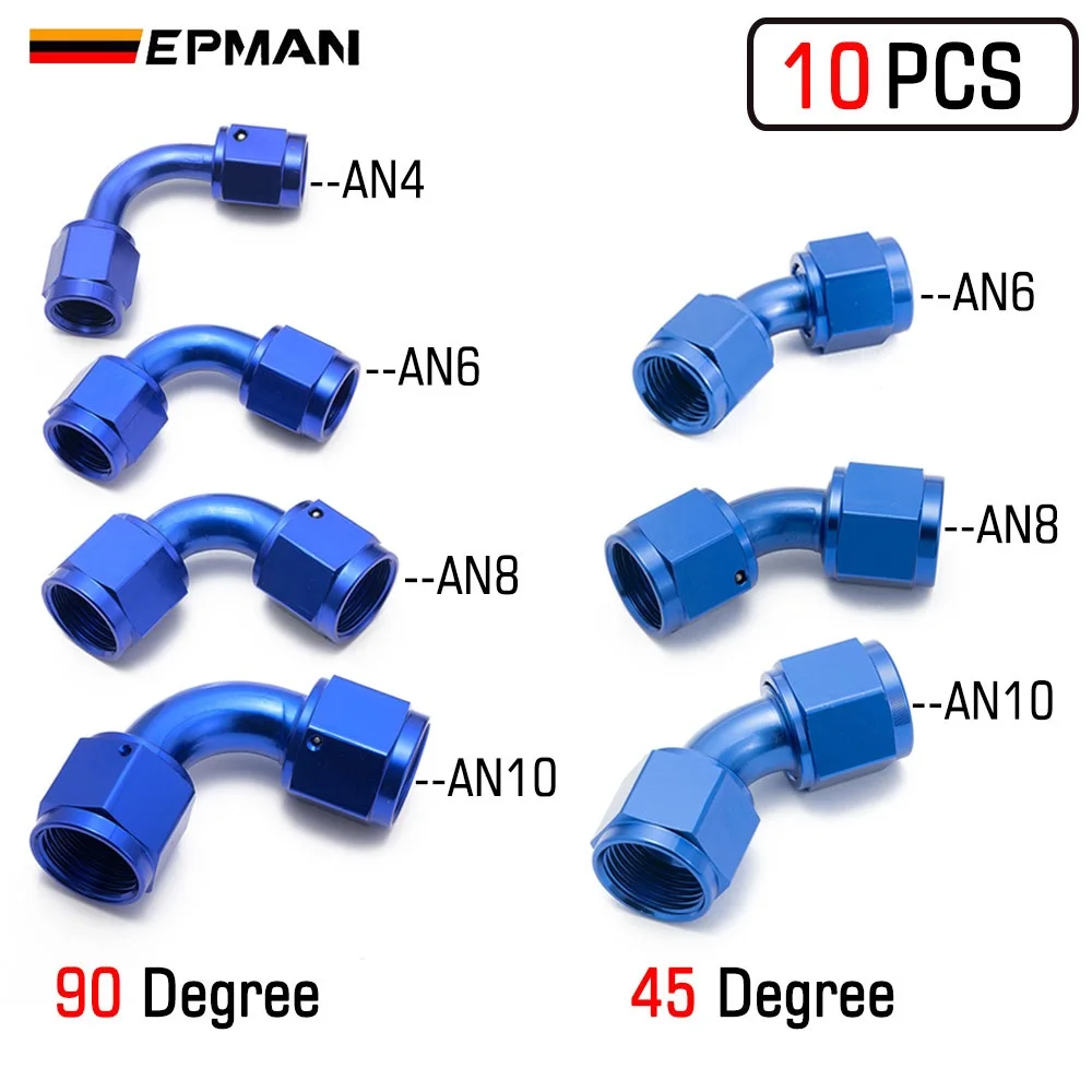 EPMAN Adaptador unión combustible giratorio 45°/90° AN4-AN10 hembra - imagen 2