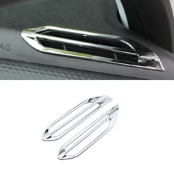 ABS cromado Interior del coche aire acondicionado rejilla embellecedora cubierta de salida pegatina de lentejuelas para Peugeot 2008 208 2014-2018