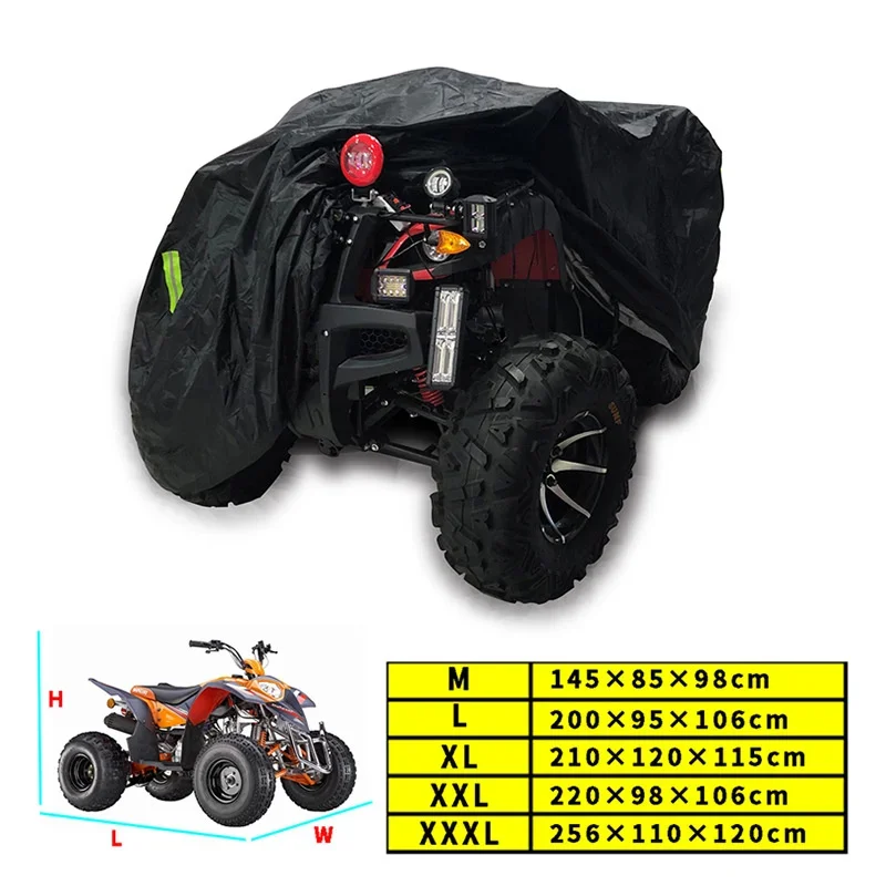 Funda impermeable para cuatrimoto, cubierta de camuflaje, color negro y plateado, 190T, para vehículo, Scooter, Kart, M, L, XL, XXL, XXXL - imagen 2
