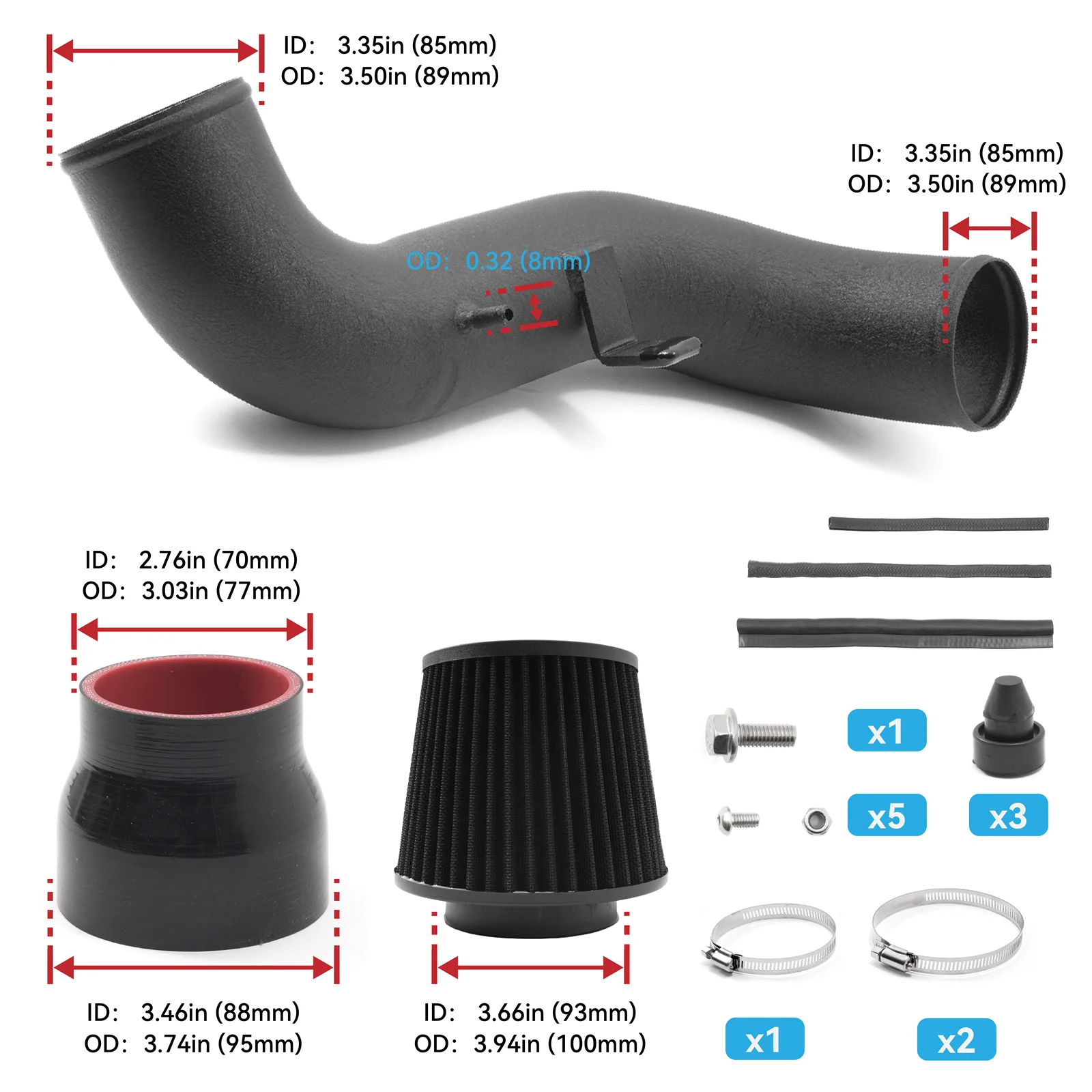 Kit admisión aire frío VW Passat 2.0 EA888 + Golf GTI MK7 con filtro - imagen 5
