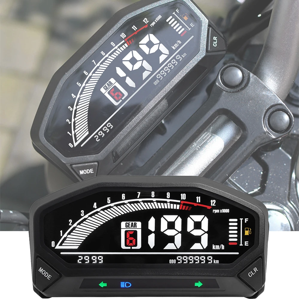 Tacómetro LED universal para moto, 10.000 rpm, 1/2/4 cilindros