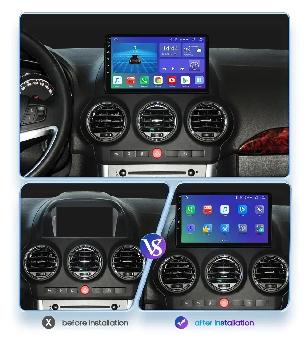 Hizpo radio 2 Din Android 13 con CarPlay para Opel Antara 2006-2017 - imagen 2