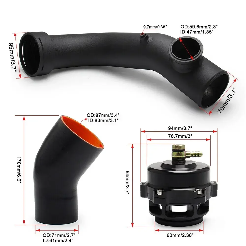 Kit tubo entrada turbo N54 con válvula soplado 50mm – BMW 135i/335i - imagen 4