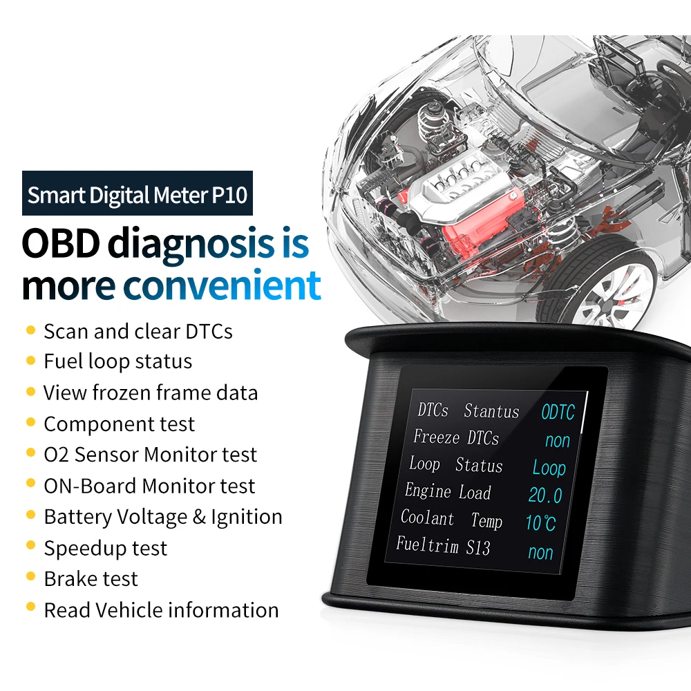 HUD OBD2 universal con velocímetro y tacómetro digital - imagen 3