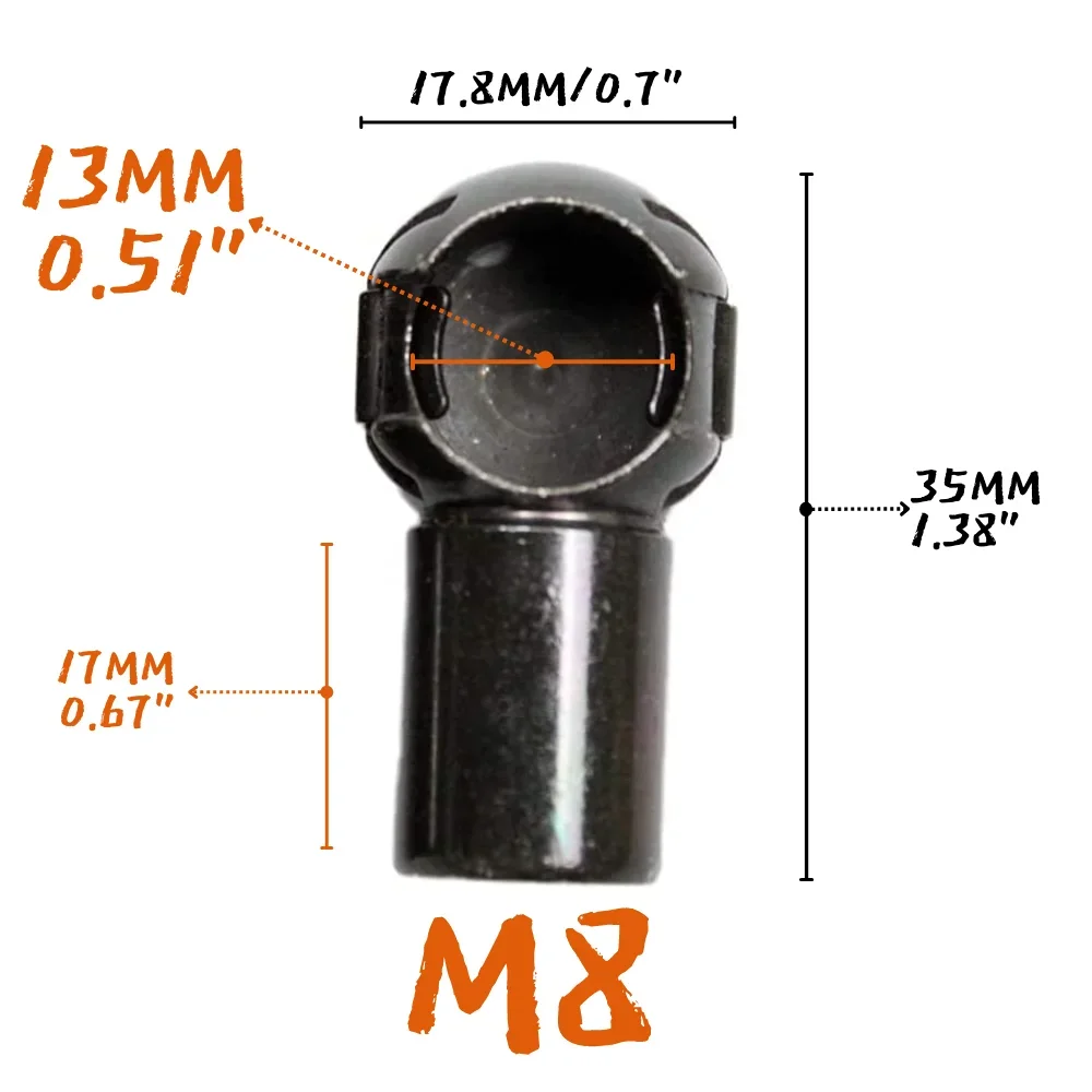 Terminal de rótula M8 para muelle de gas con bola de 13 mm - imagen 2
