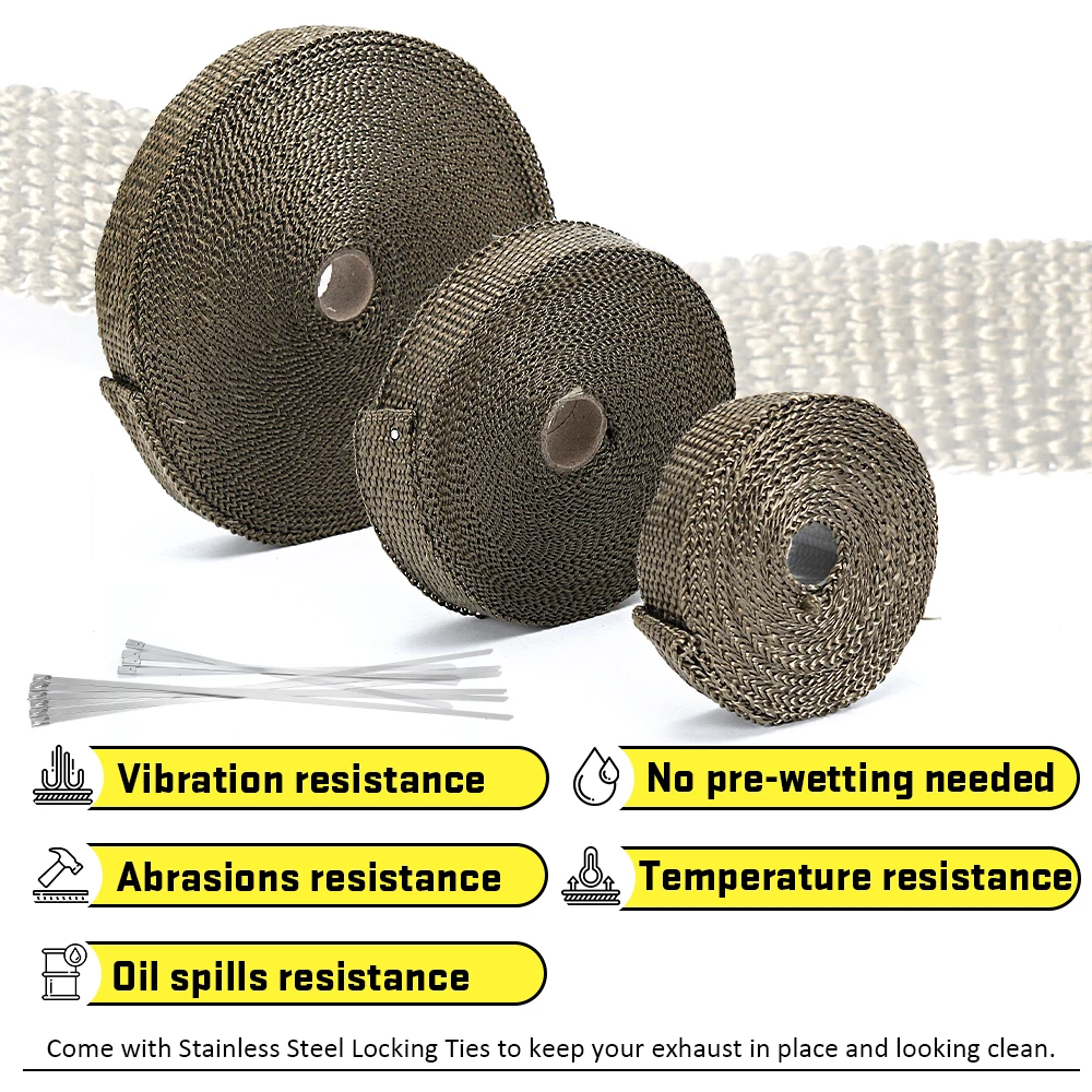 Cinta térmica escape fibra de vidrio con bridas acero inoxidable - imagen 3