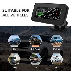 HUD Head Up Display Smart Car M60 con inclinómetro brújula GPS 3 en 1