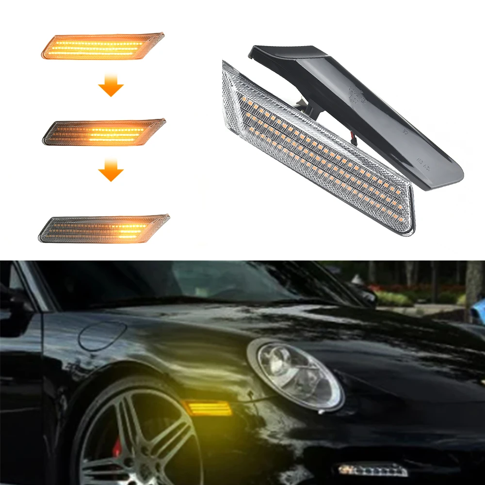 Aplicación del intermitente lateral en un Porsche