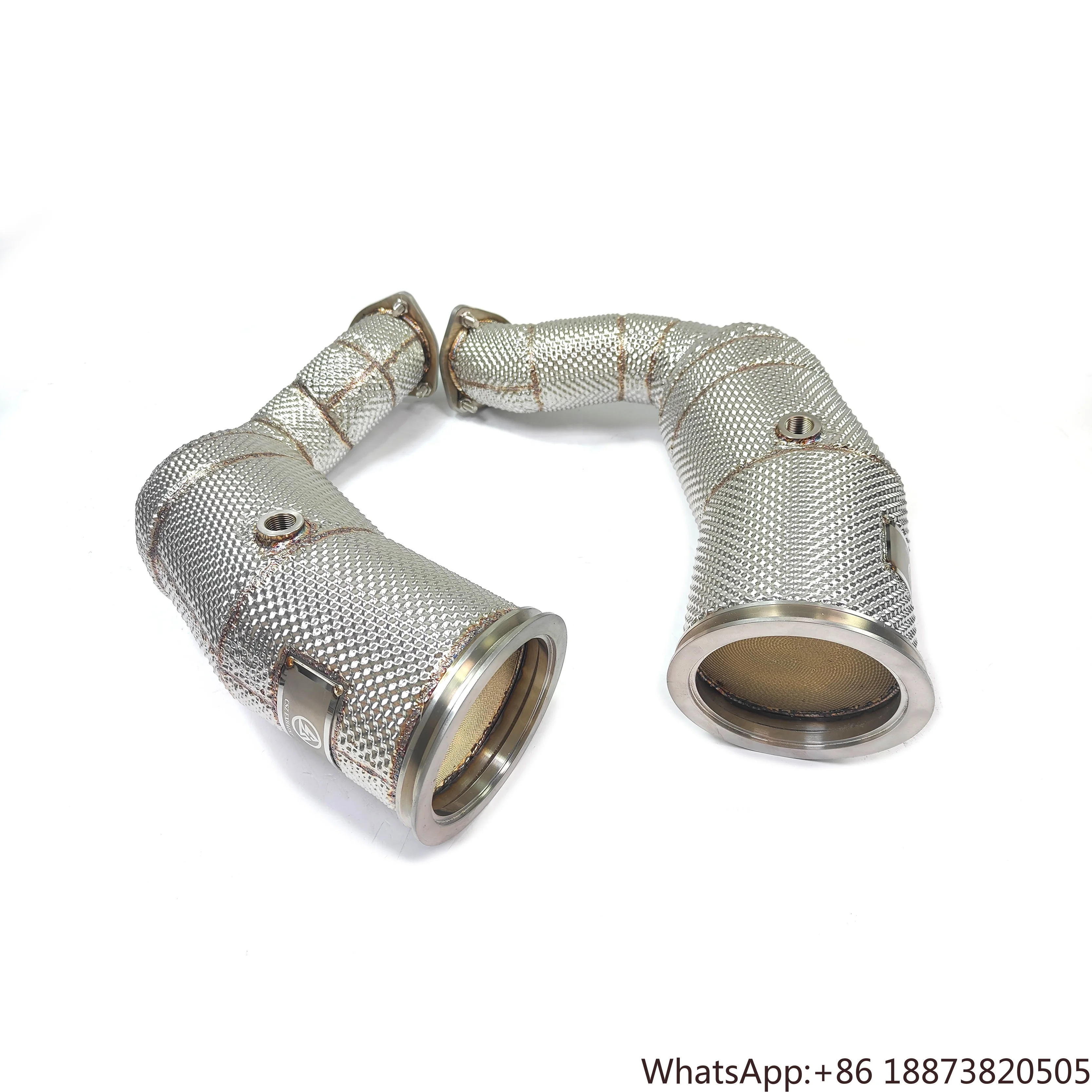 Escape bajante SS304 para Porsche Cayenne Turbo 4.0T con catalizador y protector térmico