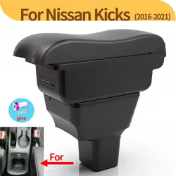 Reposabrazos Nissan Kicks 2016-2024 con consola central y USB