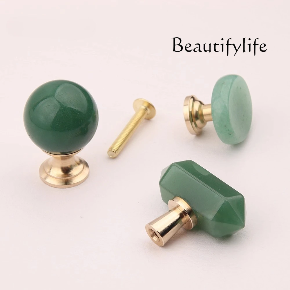 Lvdongling de mineral natural de lujo ligero, manija pequeña creativa de cobre, cajón, puerta de gabinete, manija creativa de un solo orificio para armario - imagen 5
