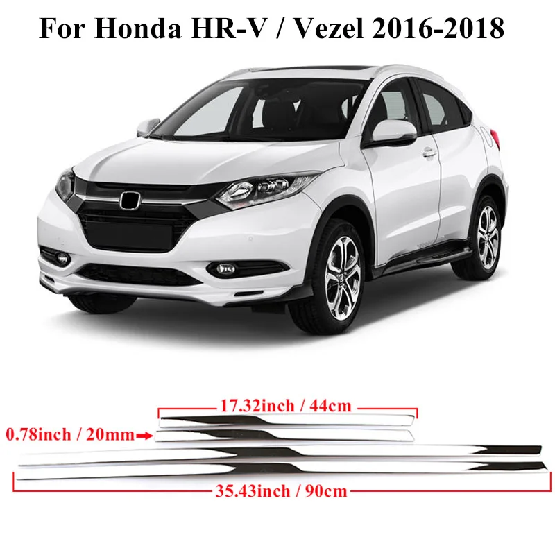Para Honda HR-V HRV Vezel 2014 2015 2016 2017 2018 revestimiento lateral de puerta cromado moldura cubierta embellecedora de cuerpo Protector borde tira estilo - imagen 4