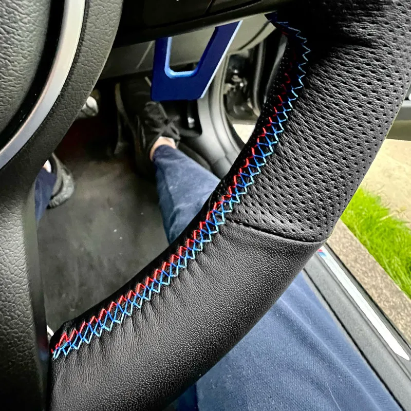 BMW Funda Volante Cuero Serie F X3 X4 X5 F25-F26-F15 Rojo/Azul - imagen 5