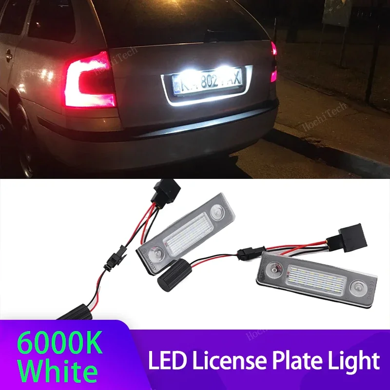 Luz LED de matrícula 12 V para Škoda Octavia II y Roomster 5J