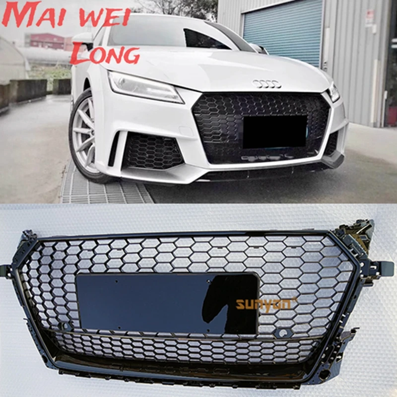 Rejilla panal estilo hexagonal negra y plata Audi TT TTS Mk3