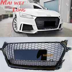 Rejilla panal estilo hexagonal negra y plata Audi TT TTS Mk3