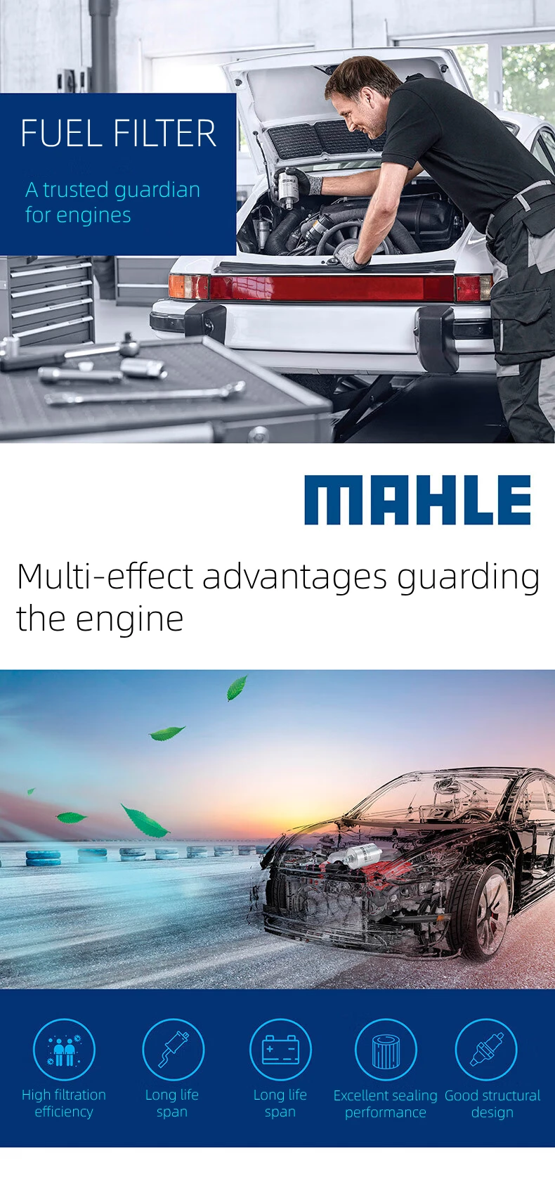 Filtro de combustible MAHLE KL1122 vista frontal